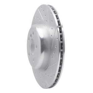 BMW 330e xDrive Brake Rotor (1) - Rear Right - R1 Concepts - Drilled & Slotted - Silver - `16-`25